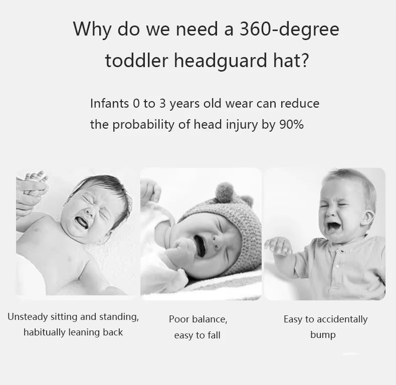 Baby Safety Helmet Head Protection Hat Safety Soft Comfortable Head Security Protection Crash Cap Adjustable Protective Headgear