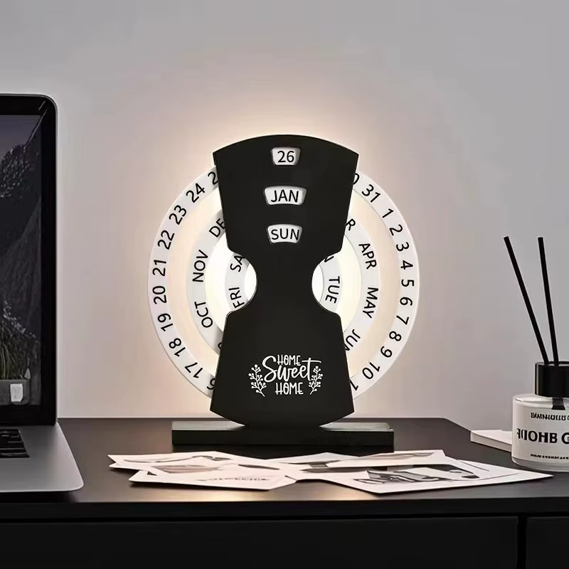 Creative Eco-Friendly Manual Rotating Desk Calendar Home Decor
