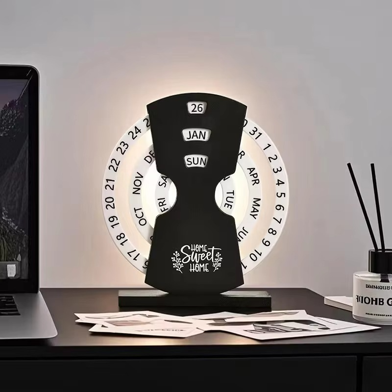 Creative Eco-Friendly Manual Rotating Desk Calendar Home Decor