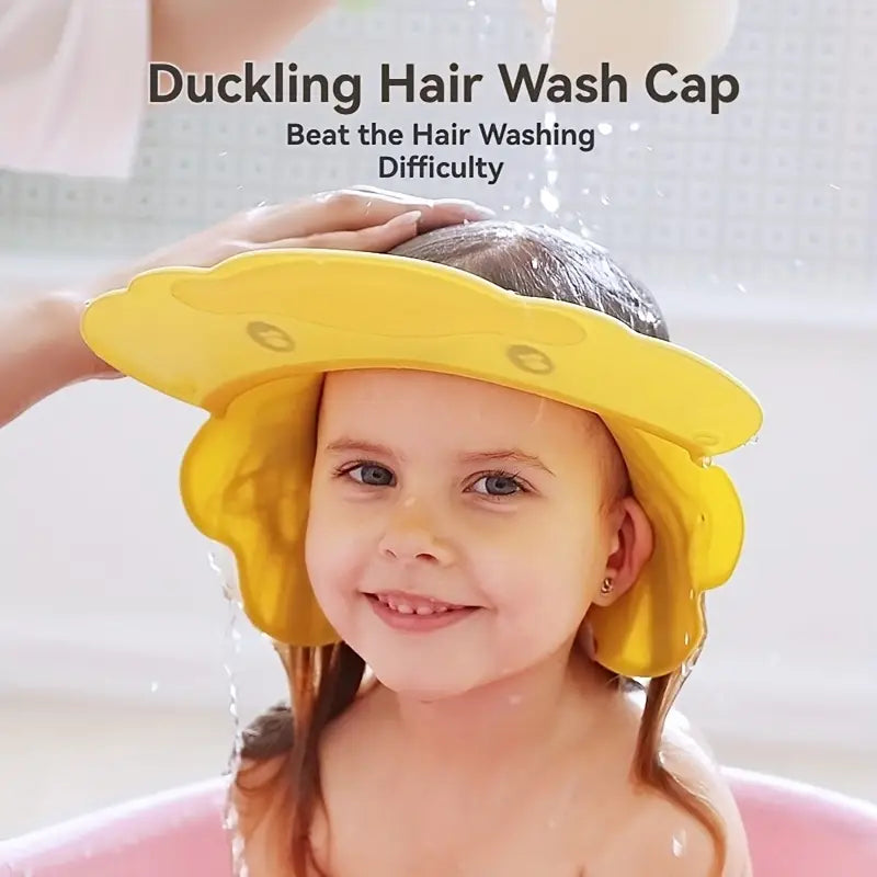 Soft Baby Shower Cap Hair Wash Bath Hat Adjustable Head Shampoo Cap Infant
