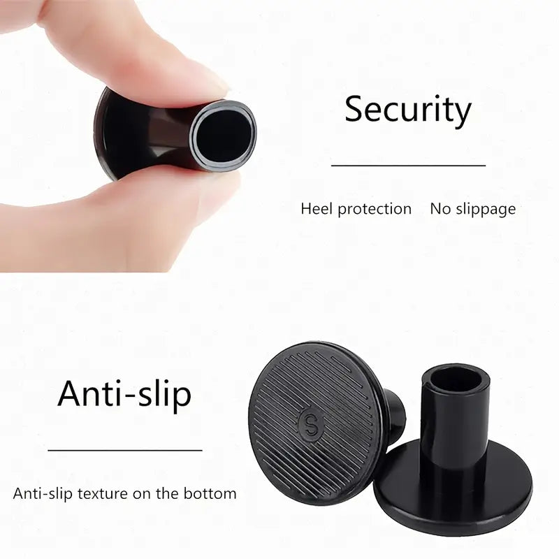 3 pairs of High Heel Protectors, Anti-Slip Silicone Heel Covers, Latin Dance Shoes Inserts, Wedding Heels Protection, Plastic Material, Black